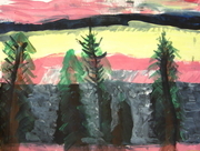 Sunset over the mountains by Caitlyn
